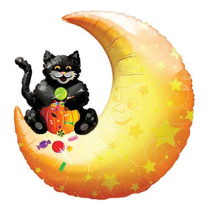 35" Trick or Treat Cat & Moon