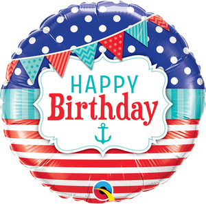 18" Birthday Nautical & Pennants